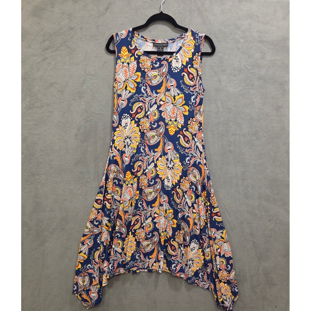 Grace Elements Sleeveless Handkerchief Dress Women's Medium Paisley Floral Boho